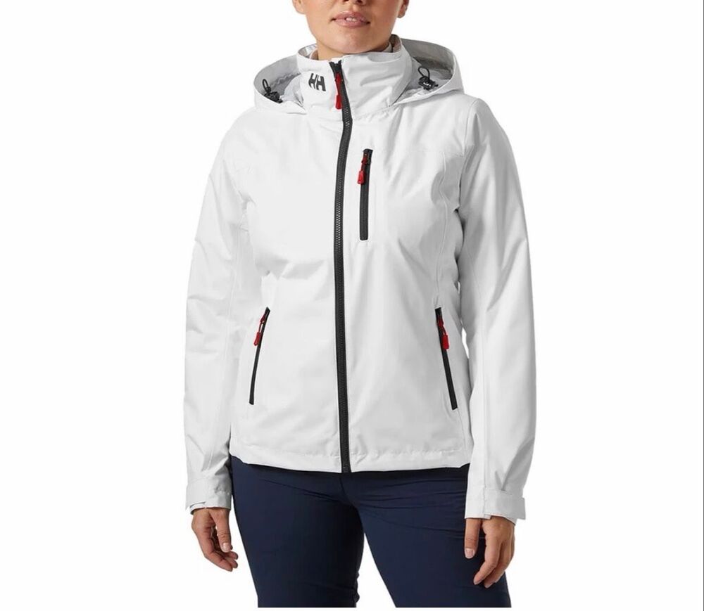 Helly Hansen Women's Crew Hooded Mid Layer 2.0 Jacket White S NEW